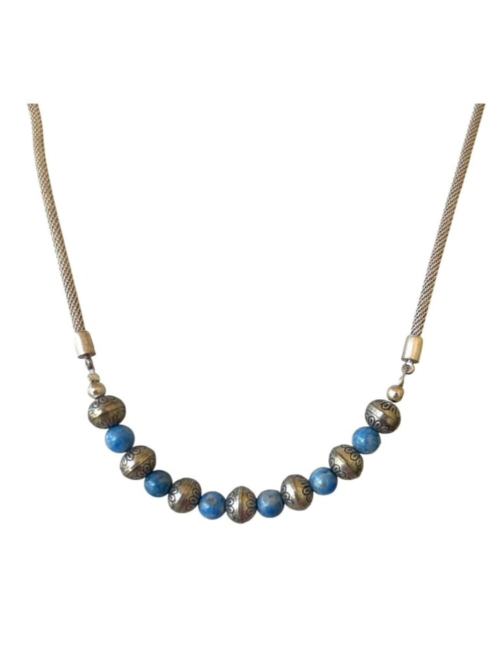 Carolyn Pollack Carlisle Jewelry Southwestern Sodalite Sterling Silver Necklace